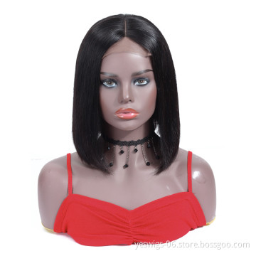 Unprocessed Brazilian Virgin Hair Straight Bob Wig 4*4, Cuticle Aligned Remy Hair Lace Front Bob Wig With Full Ends